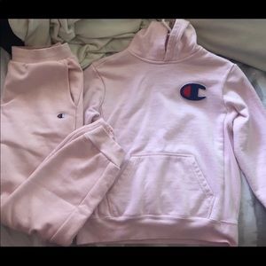 Baby pink champion sweatsuit